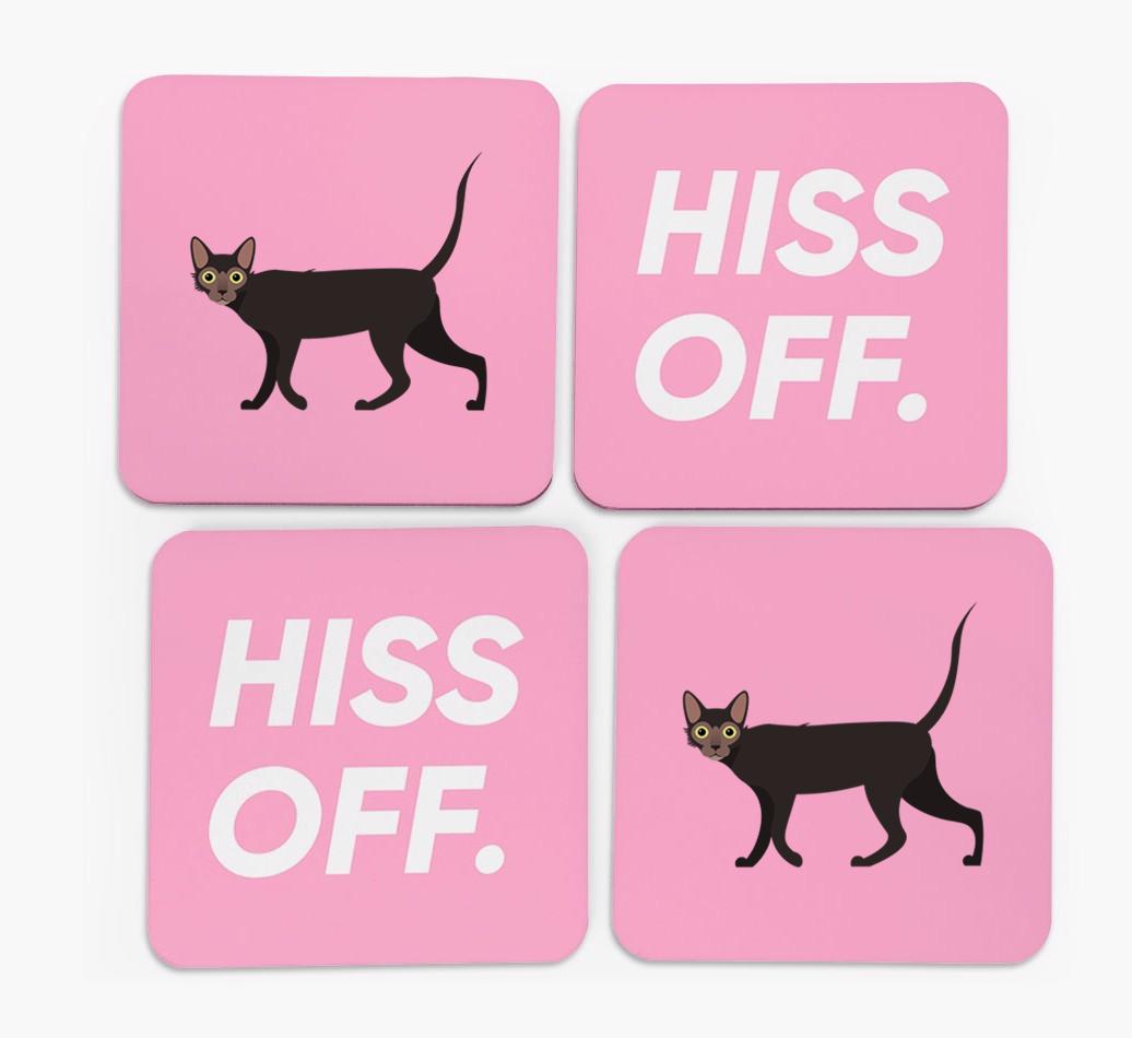 'Hiss Off' - Personalized {breedFullName} Coasters (Set of 4)