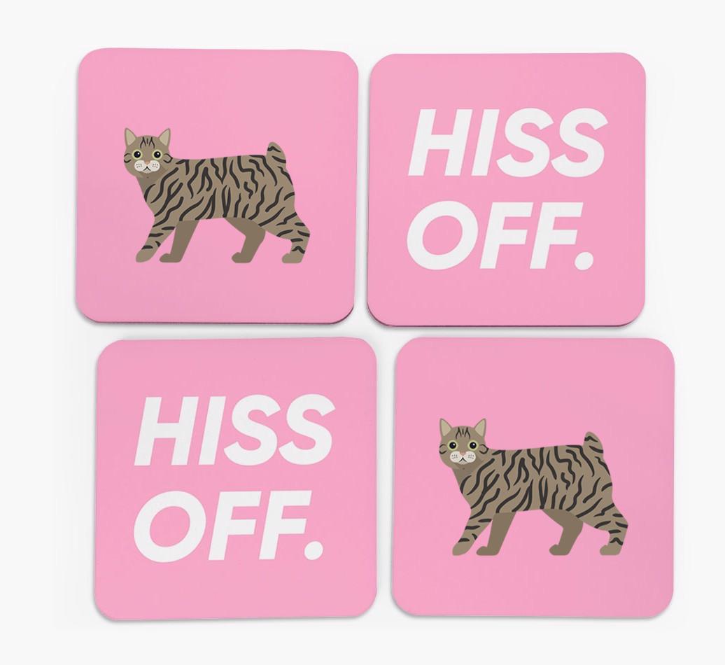'Hiss Off' - Personalized {breedFullName} Coasters (Set of 4)