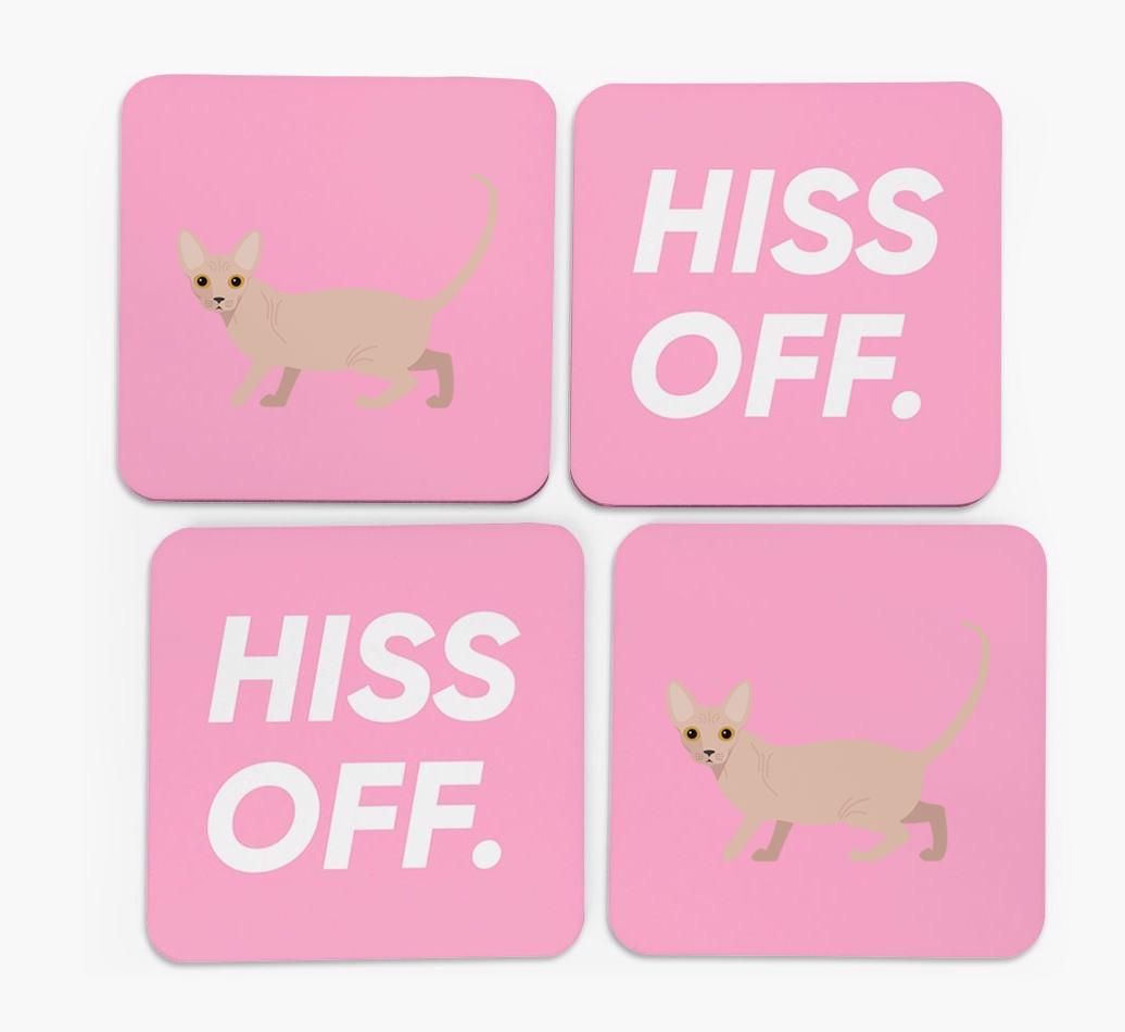'Hiss Off' - Personalized {breedFullName} Coasters (Set of 4)