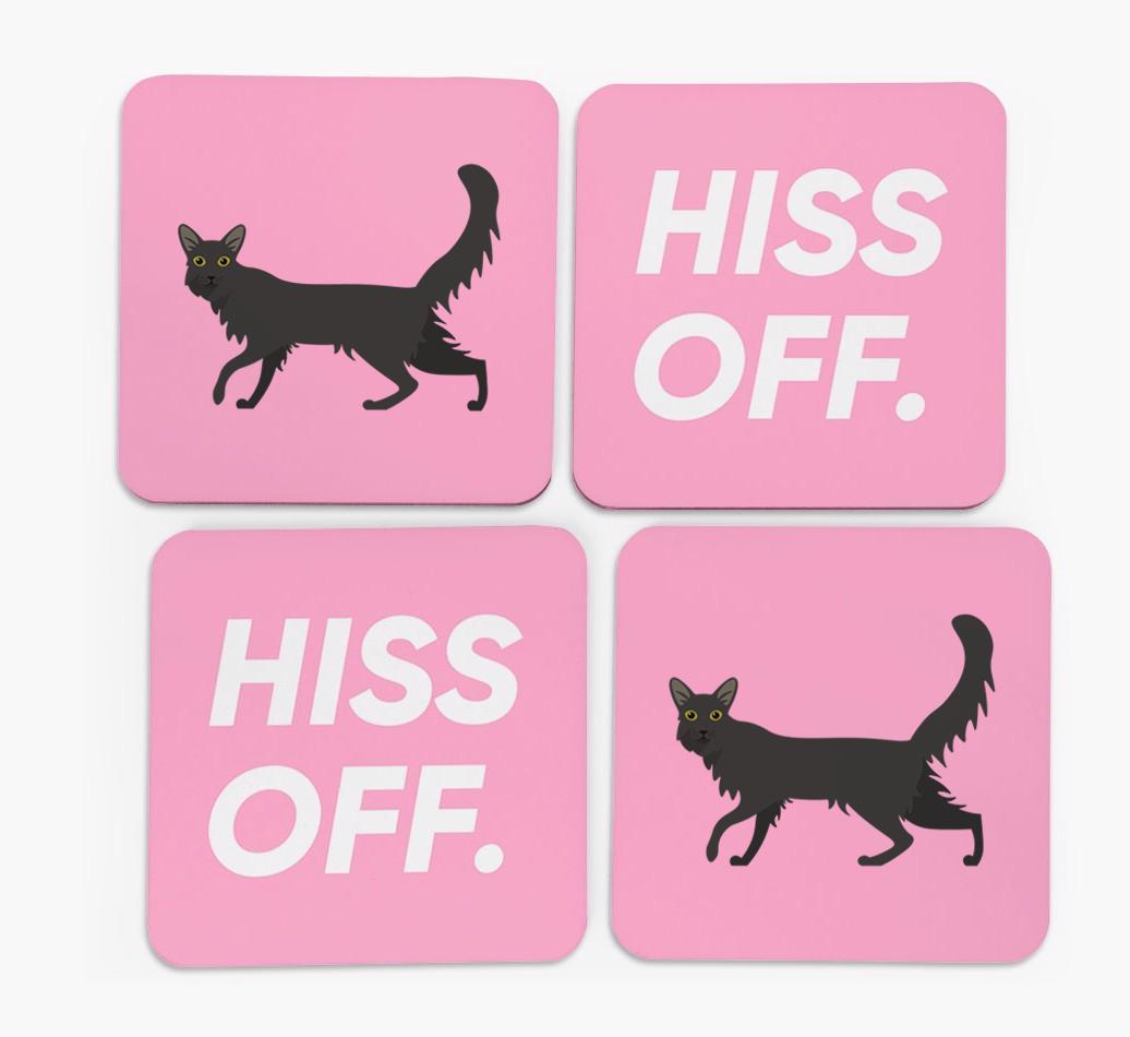 'Hiss Off' - Personalized {breedFullName} Coasters (Set of 4)