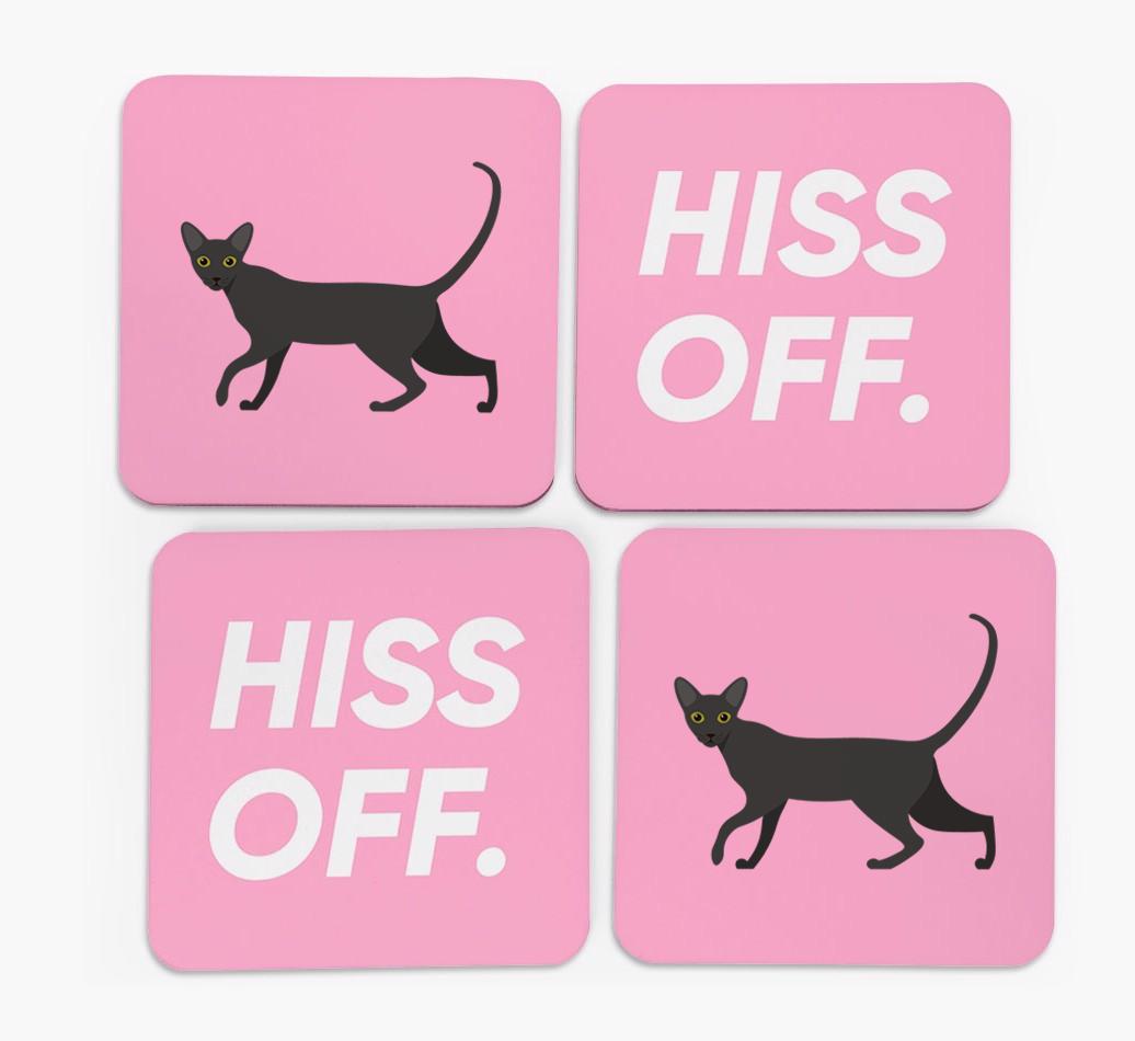 'Hiss Off' - Personalized {breedFullName} Coasters (Set of 4)