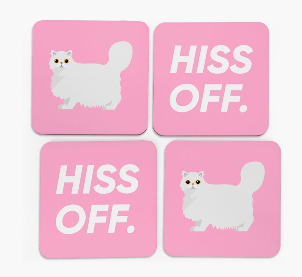 'Hiss Off' - Personalized {breedFullName} Coasters (Set of 4)