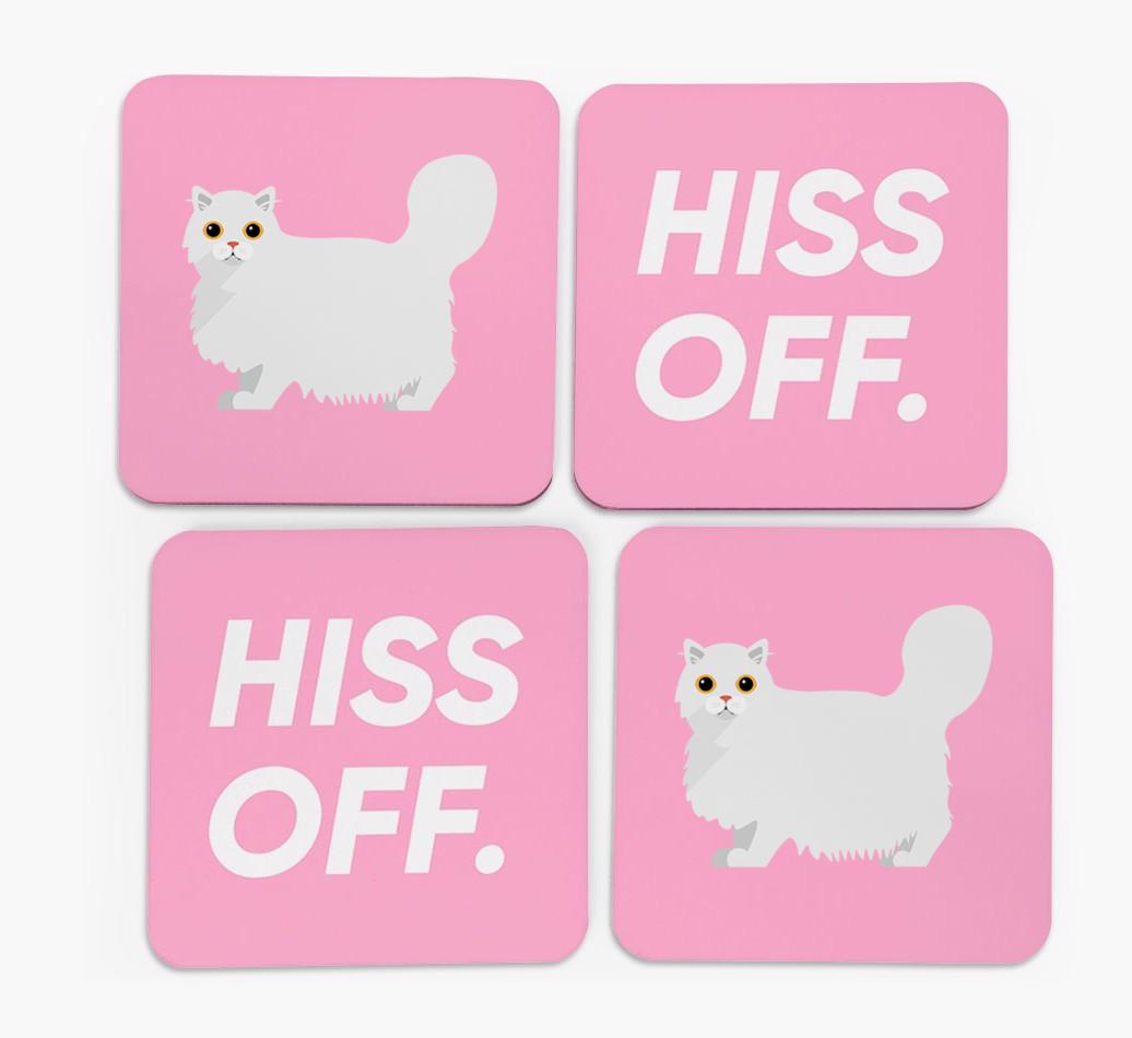 'Hiss Off' - Personalized {breedFullName} Coasters (Set of 4)