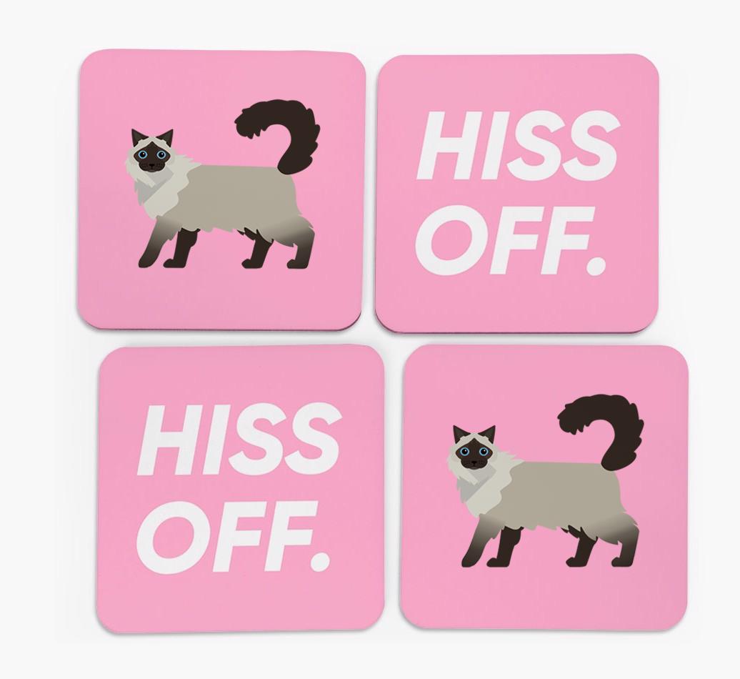 'Hiss Off' - Personalized {breedFullName} Coasters (Set of 4)
