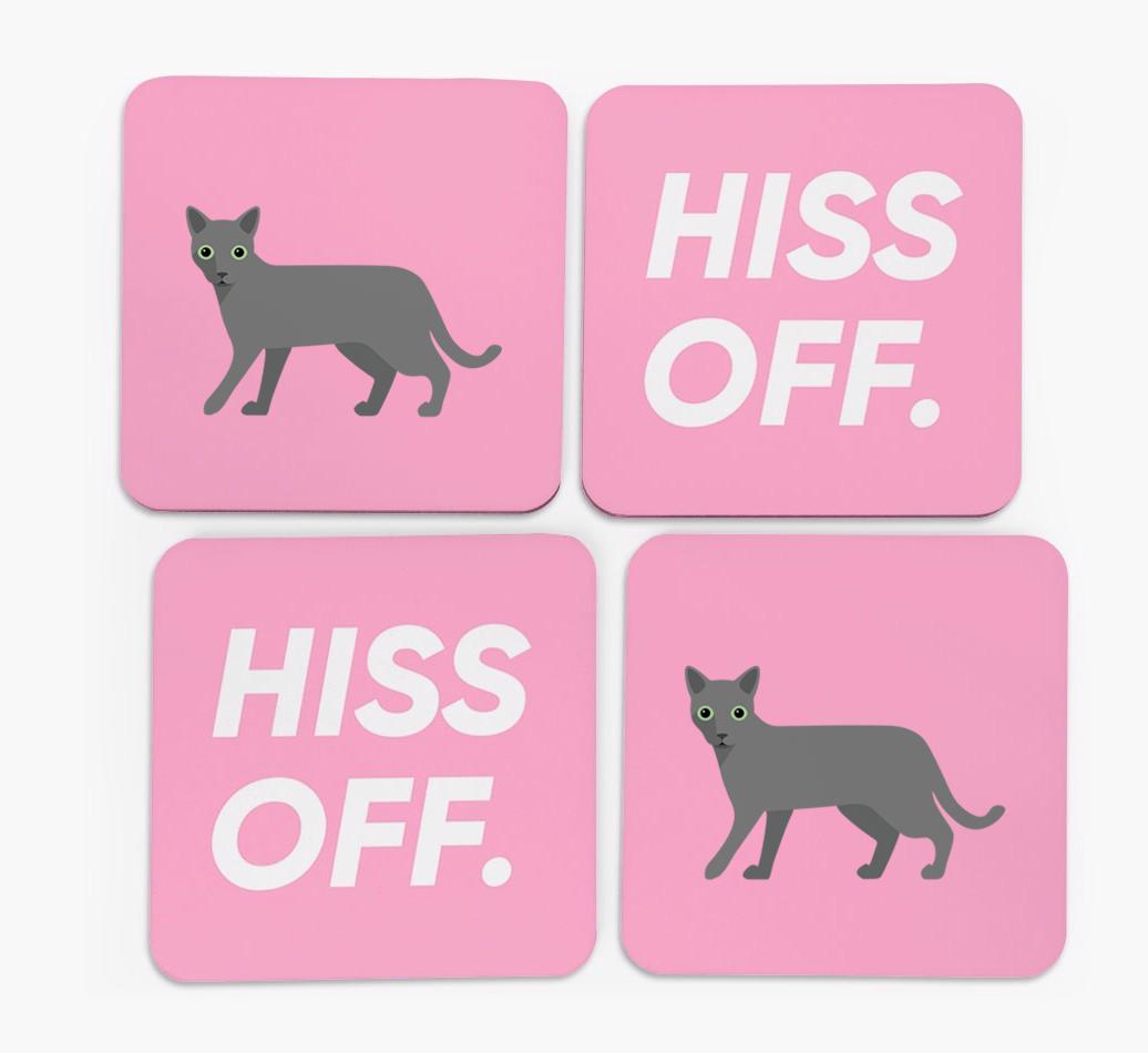 'Hiss Off' - Personalized {breedFullName} Coasters (Set of 4)