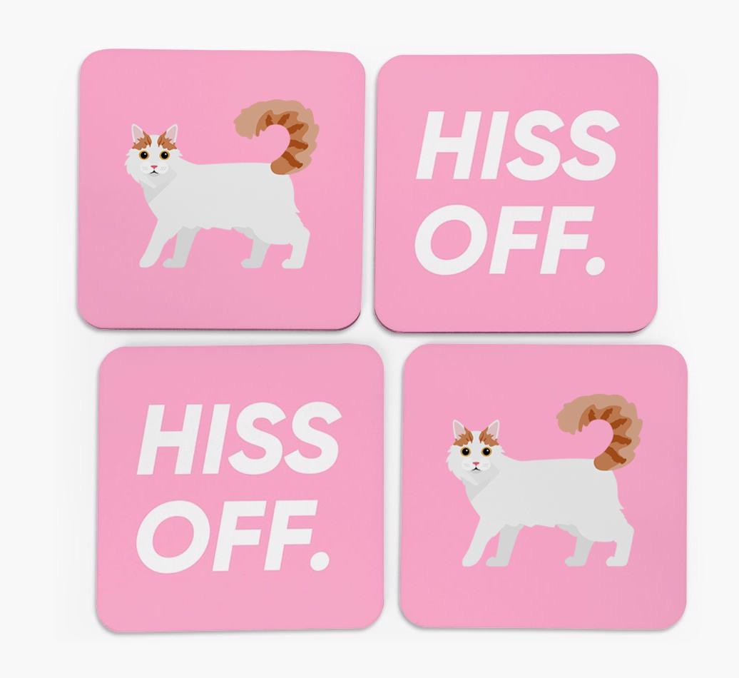 'Hiss Off' - Personalized {breedFullName} Coasters (Set of 4)