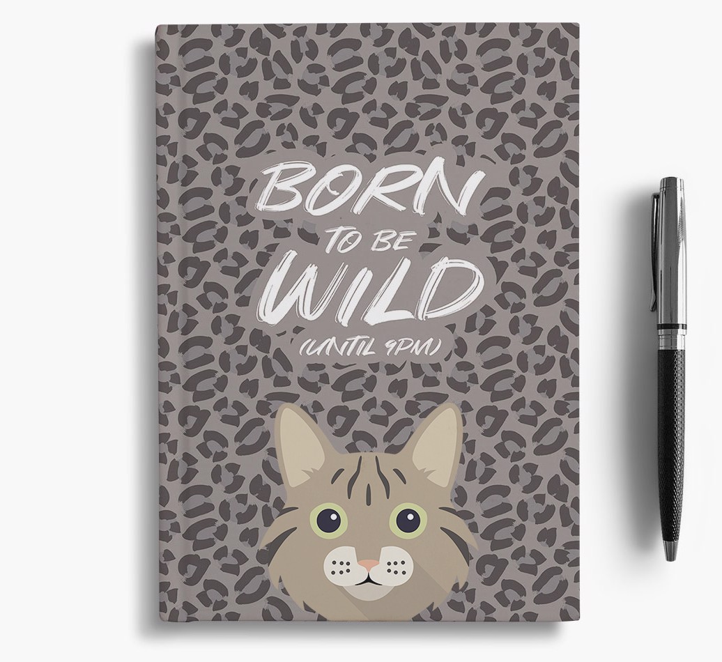 'Born To Be Wild' - Personalised {breedCommonName} Notebook