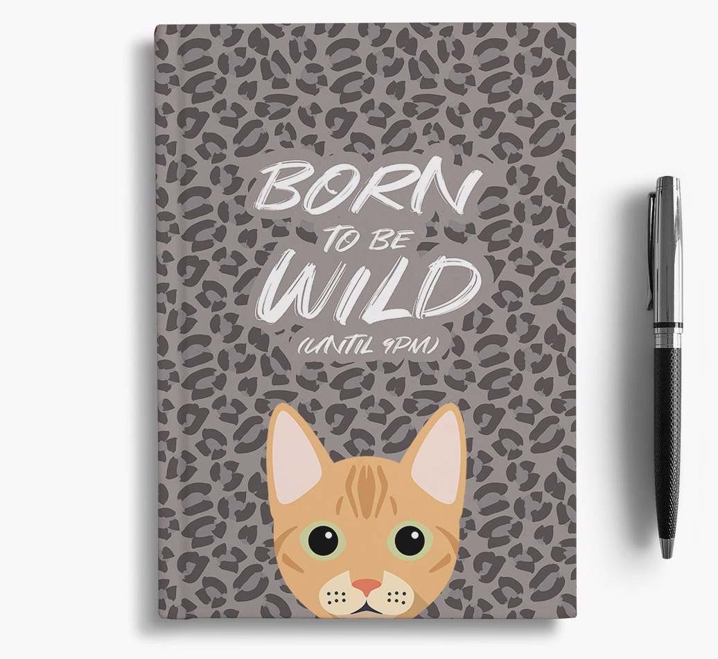 'Born To Be Wild' - Personalised {breedCommonName} Notebook