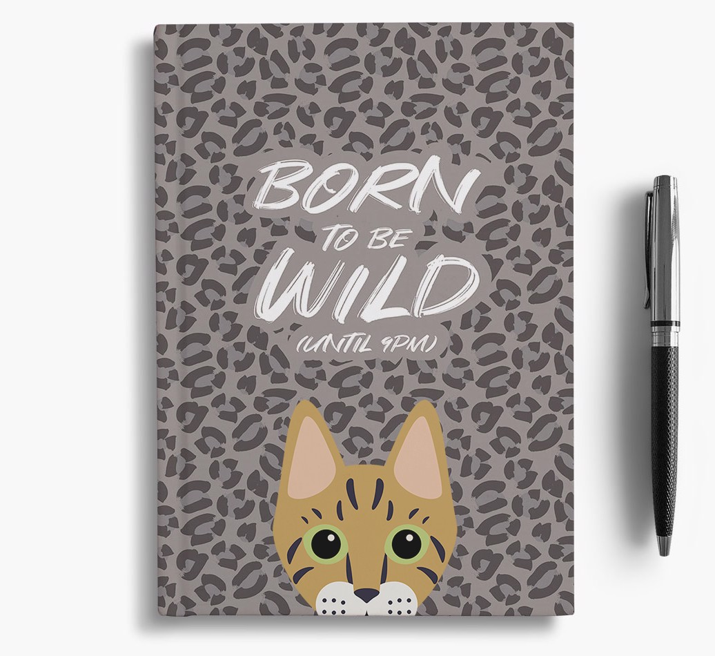 'Born To Be Wild' - Personalised {breedCommonName} Notebook