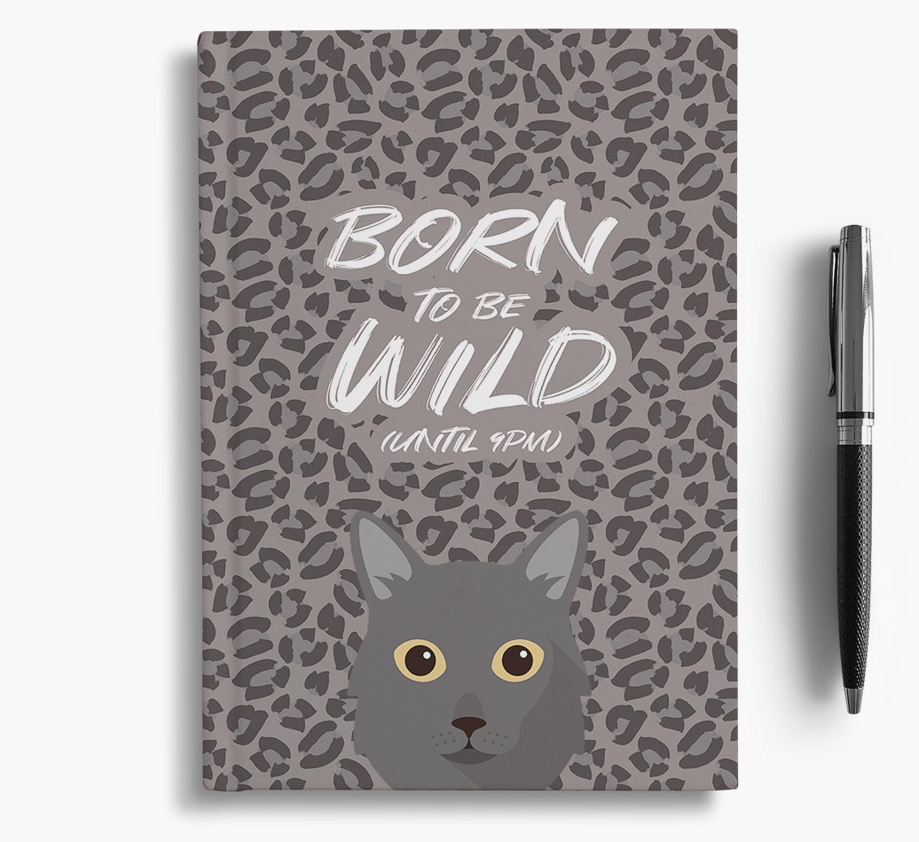 'Born To Be Wild' - Personalised {breedCommonName} Notebook