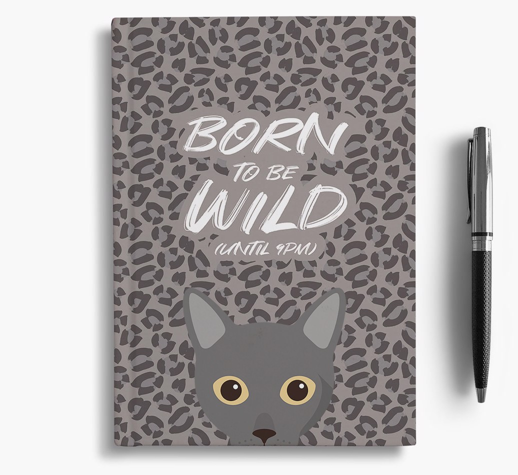 'Born To Be Wild' - Personalised {breedCommonName} Notebook