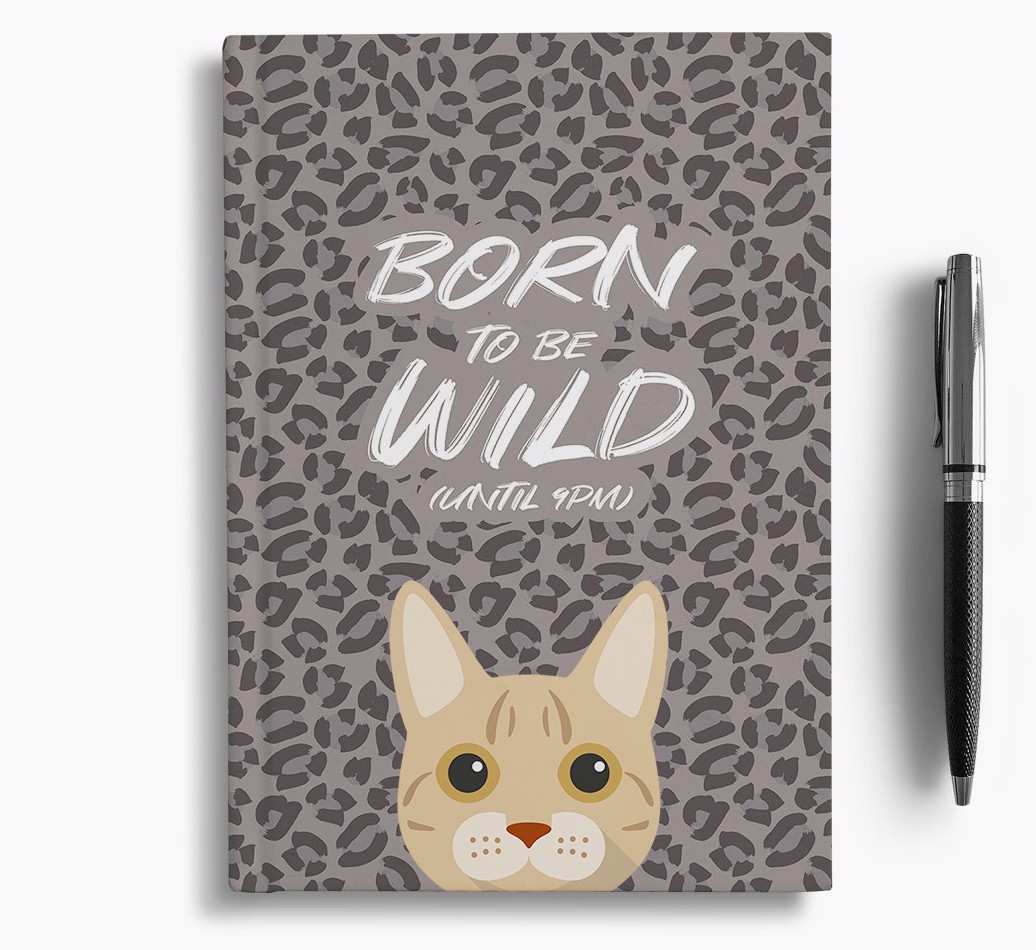 'Born To Be Wild' - Personalised {breedCommonName} Notebook