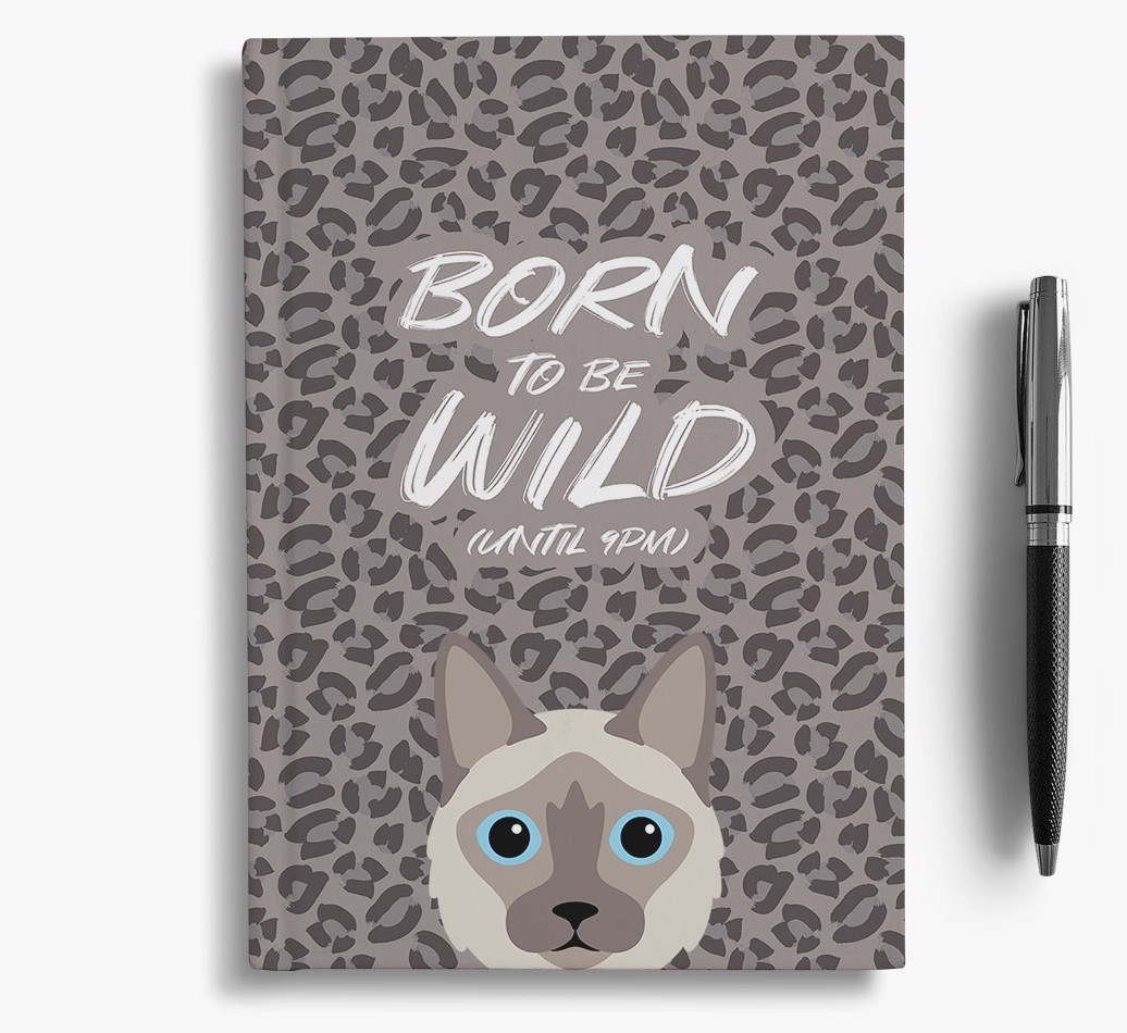 'Born To Be Wild' - Personalised {breedCommonName} Notebook