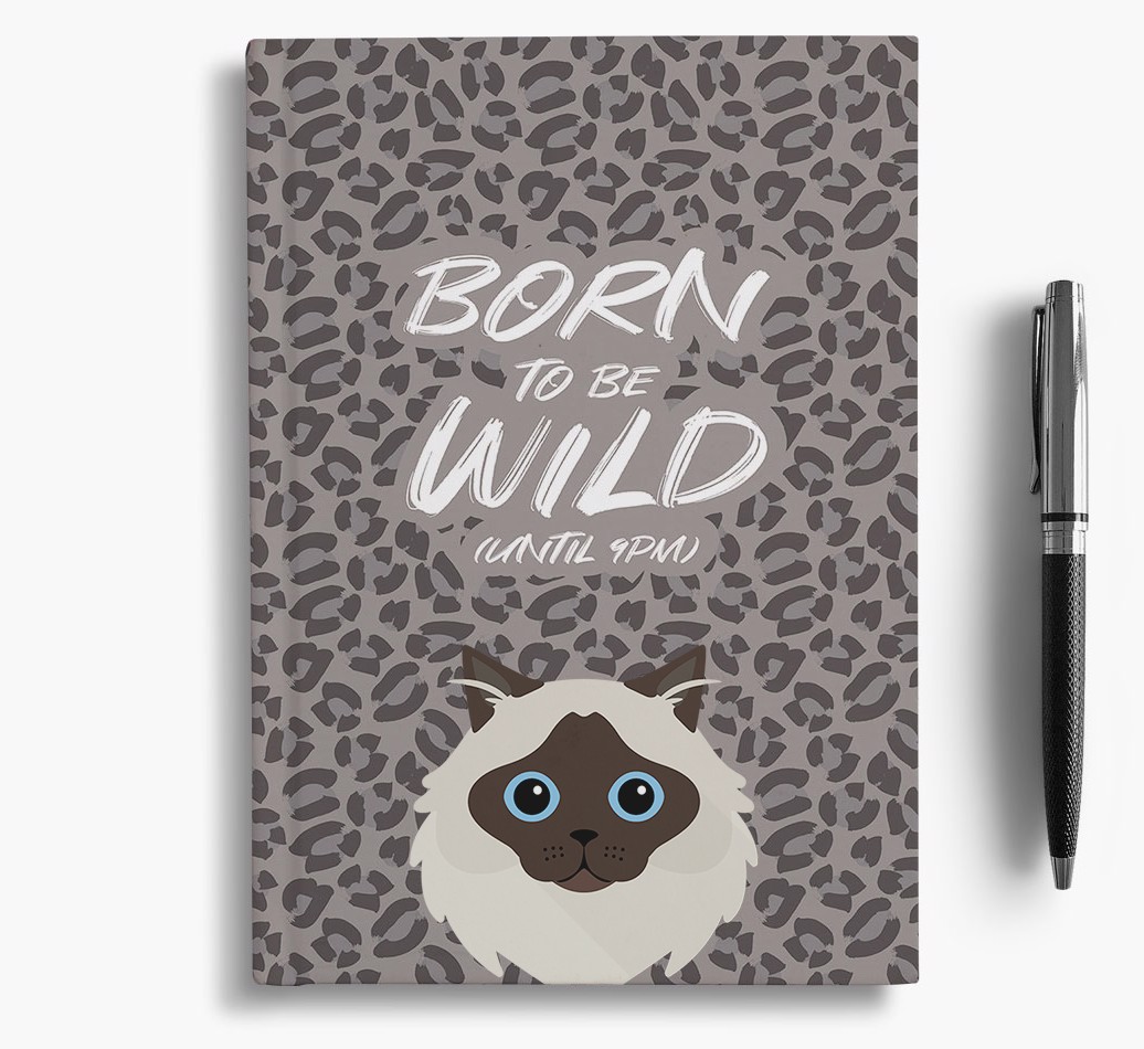 'Born To Be Wild' - Personalised {breedCommonName} Notebook