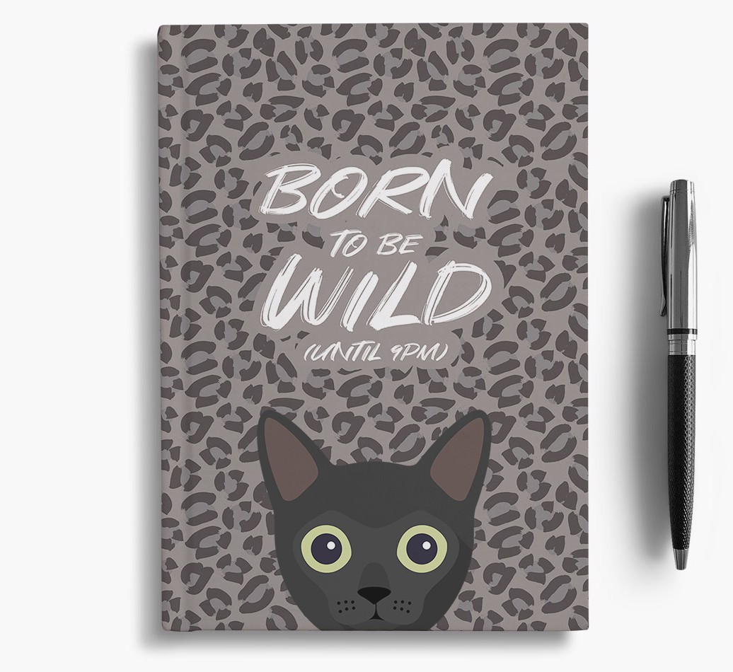 'Born To Be Wild' - Personalised {breedCommonName} Notebook