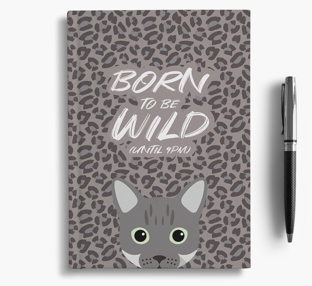 'Born To Be Wild' - Personalised {breedCommonName} Notebook