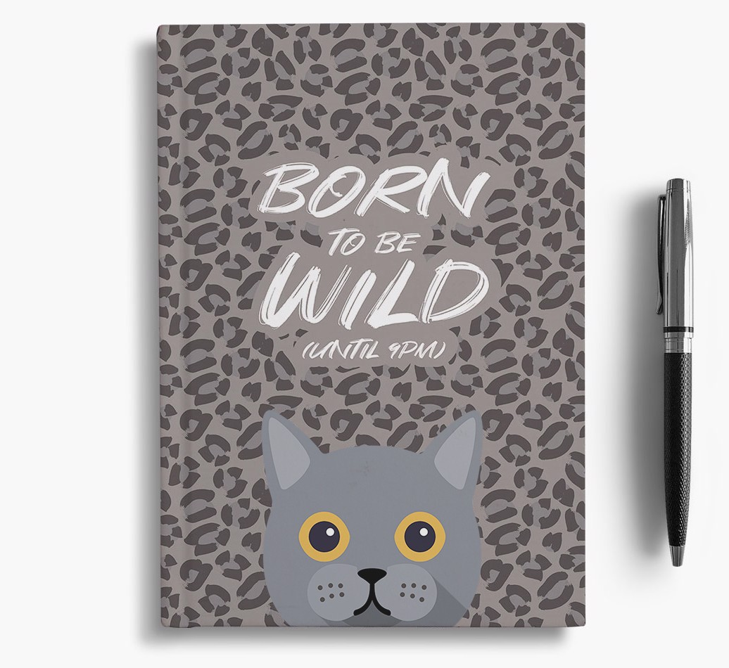 'Born To Be Wild' - Personalised {breedCommonName} Notebook