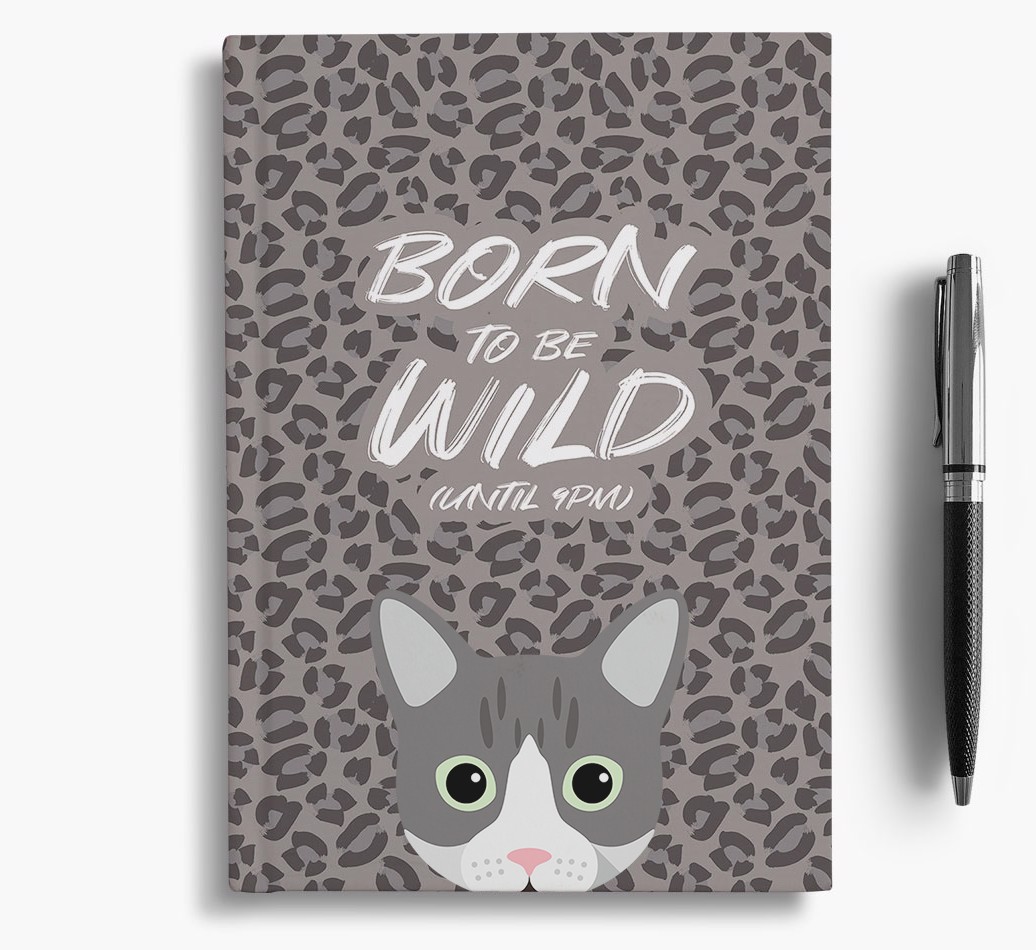 'Born To Be Wild' - Personalised {breedCommonName} Notebook