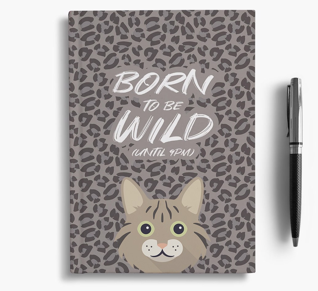 'Born To Be Wild' - Personalised {breedCommonName} Notebook