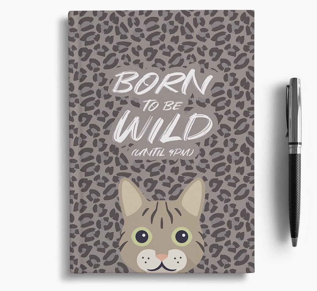 'Born To Be Wild' - Personalised {breedCommonName} Notebook