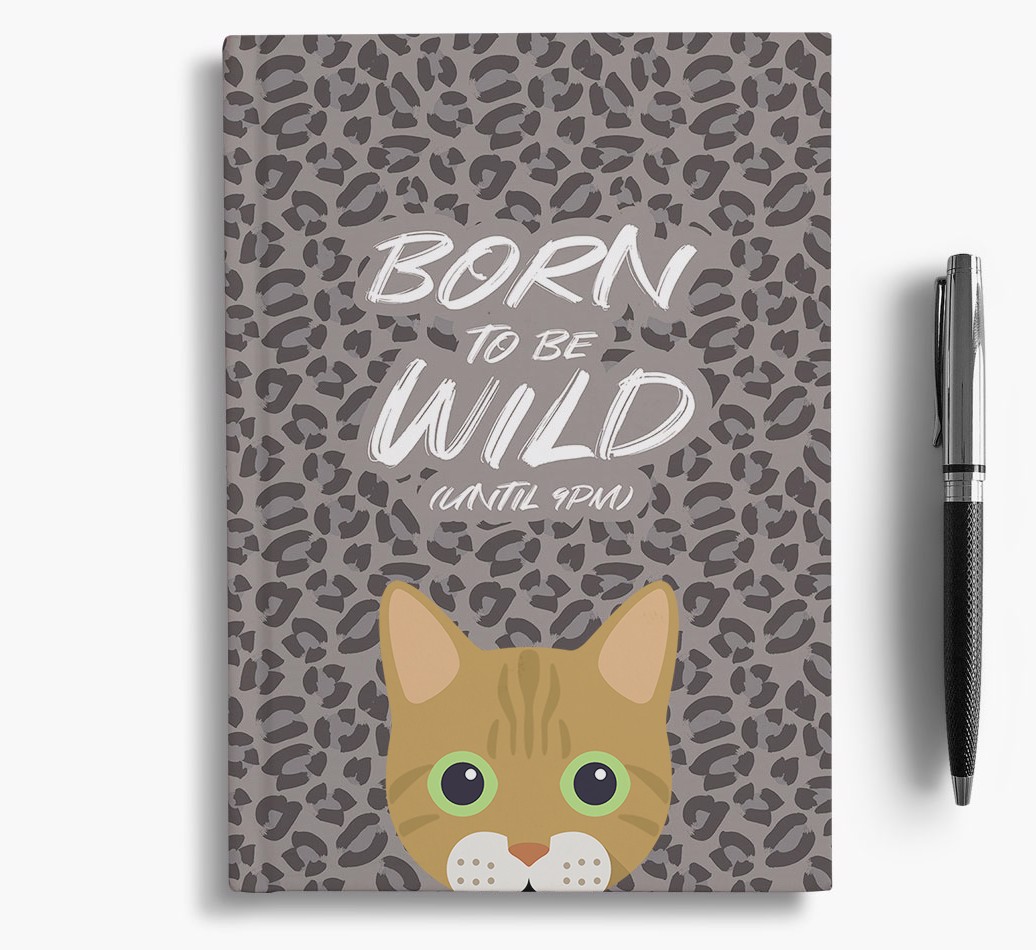 'Born To Be Wild' - Personalised {breedCommonName} Notebook