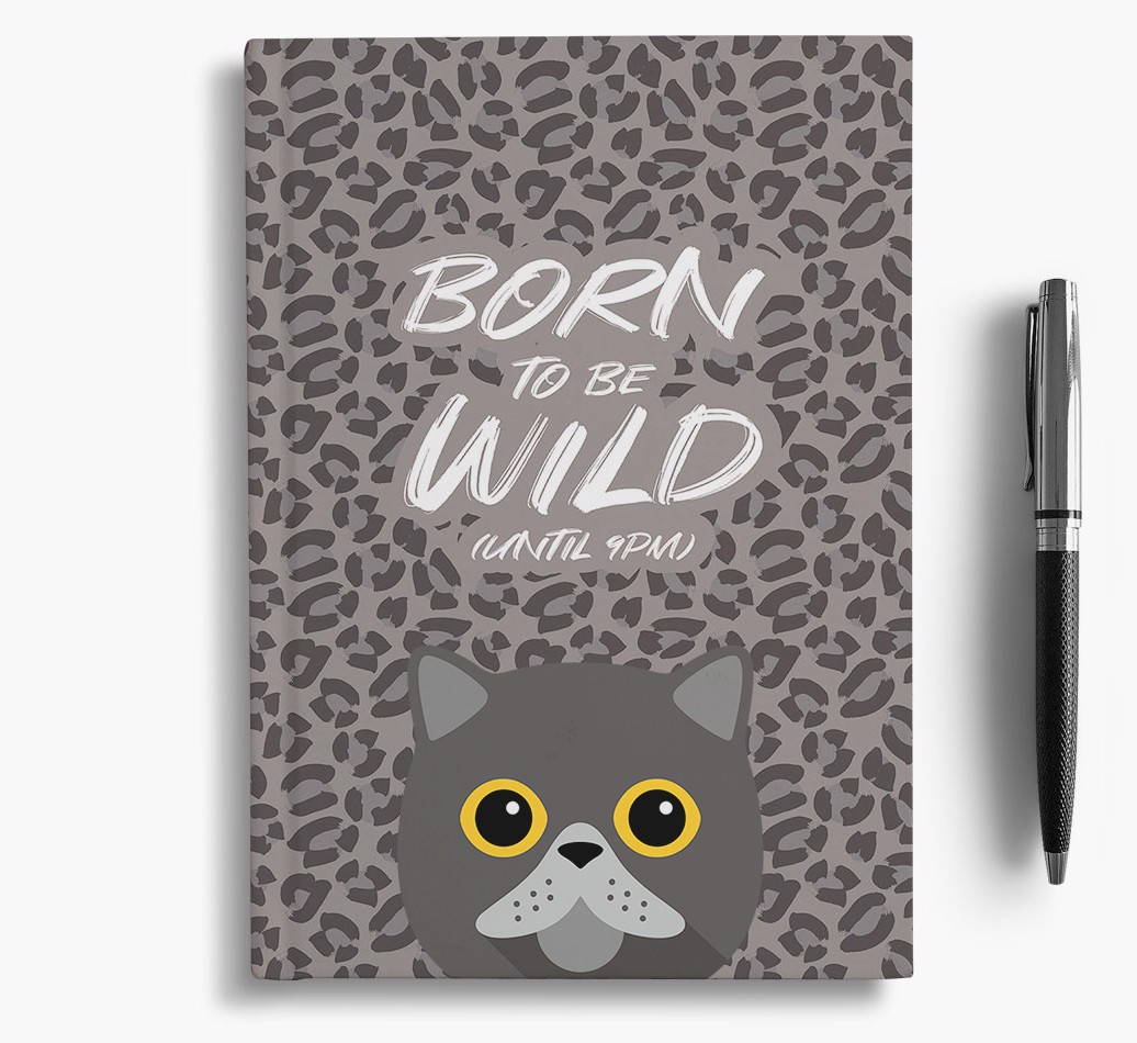 'Born To Be Wild' - Personalised {breedCommonName} Notebook