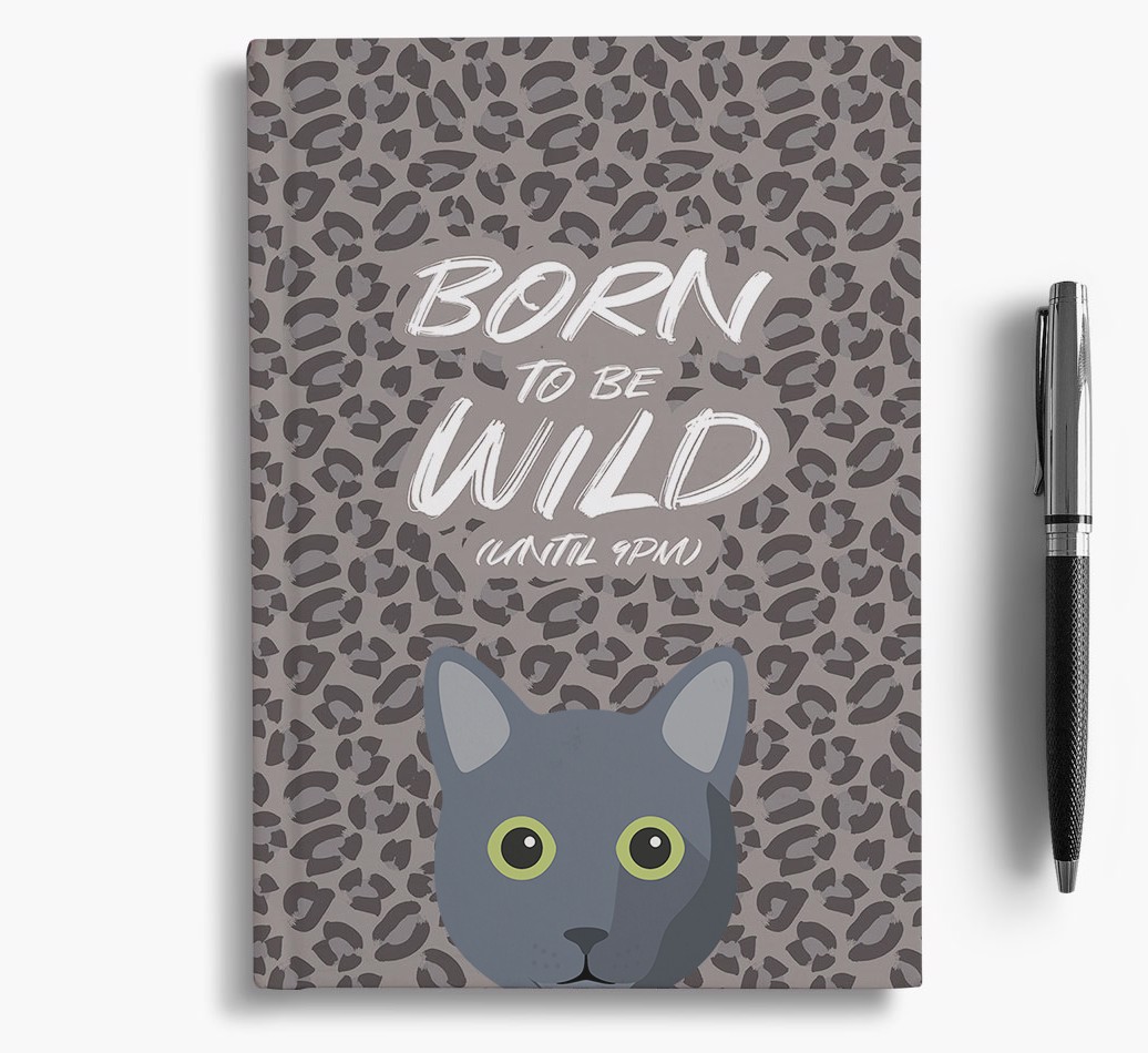 'Born To Be Wild' - Personalised {breedCommonName} Notebook