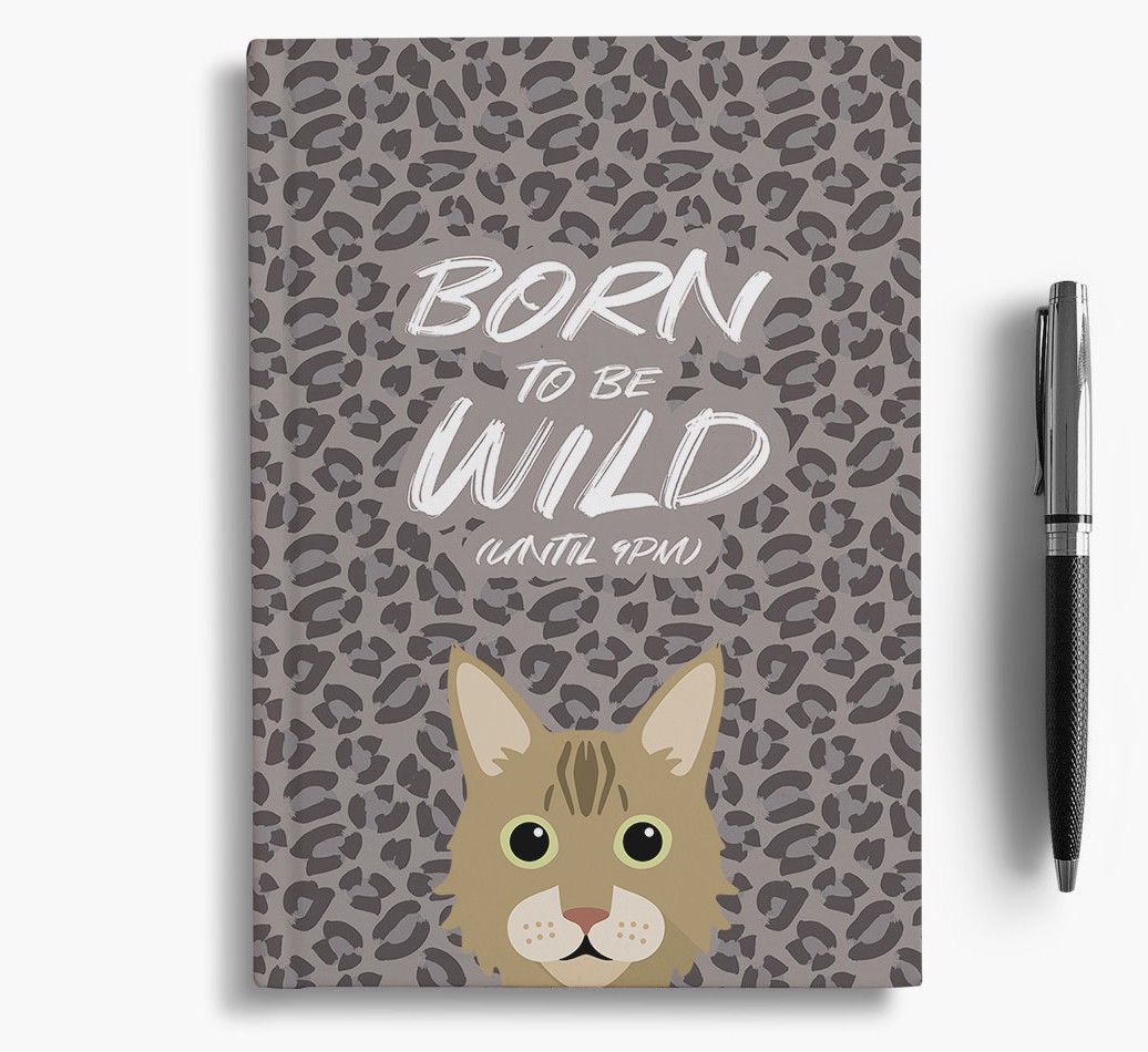'Born To Be Wild' - Personalised {breedCommonName} Notebook