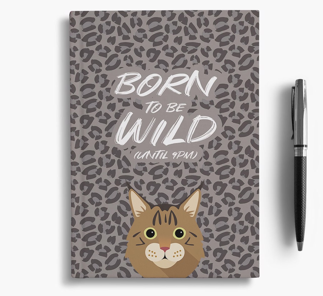 'Born To Be Wild' - Personalised {breedCommonName} Notebook