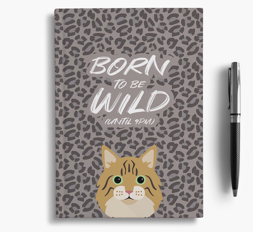 'Born To Be Wild' - Personalised {breedCommonName} Notebook