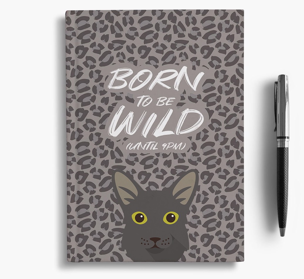 'Born To Be Wild' - Personalised {breedCommonName} Notebook