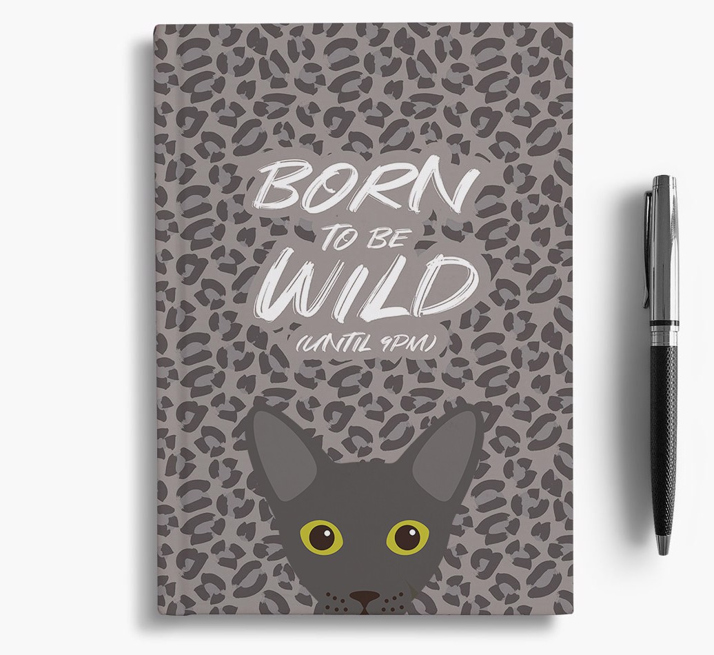 'Born To Be Wild' - Personalised {breedCommonName} Notebook