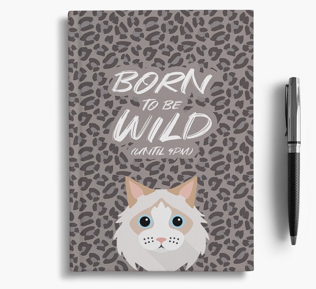 'Born To Be Wild' - Personalised {breedCommonName} Notebook
