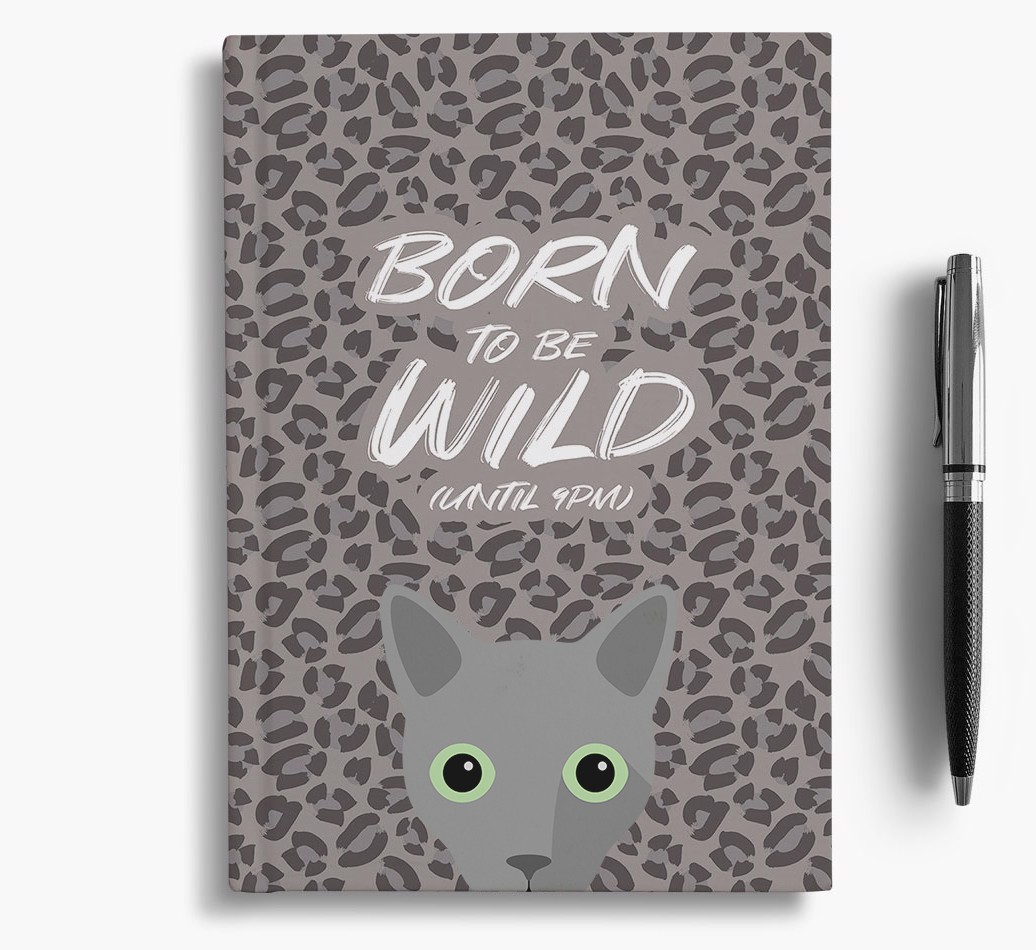 'Born To Be Wild' - Personalised {breedCommonName} Notebook