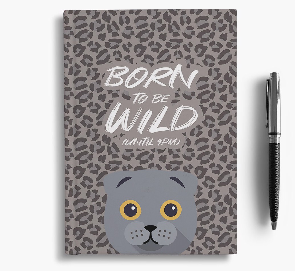 'Born To Be Wild' - Personalised {breedCommonName} Notebook