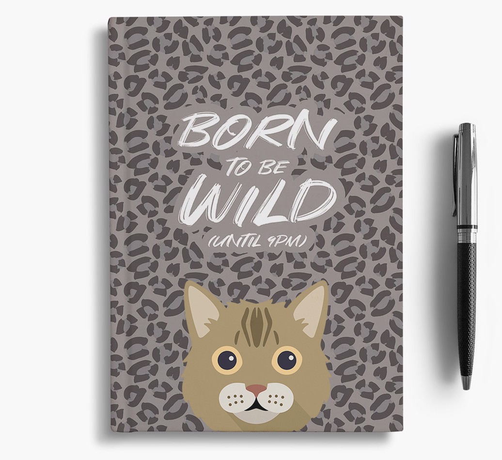 'Born To Be Wild' - Personalised {breedCommonName} Notebook