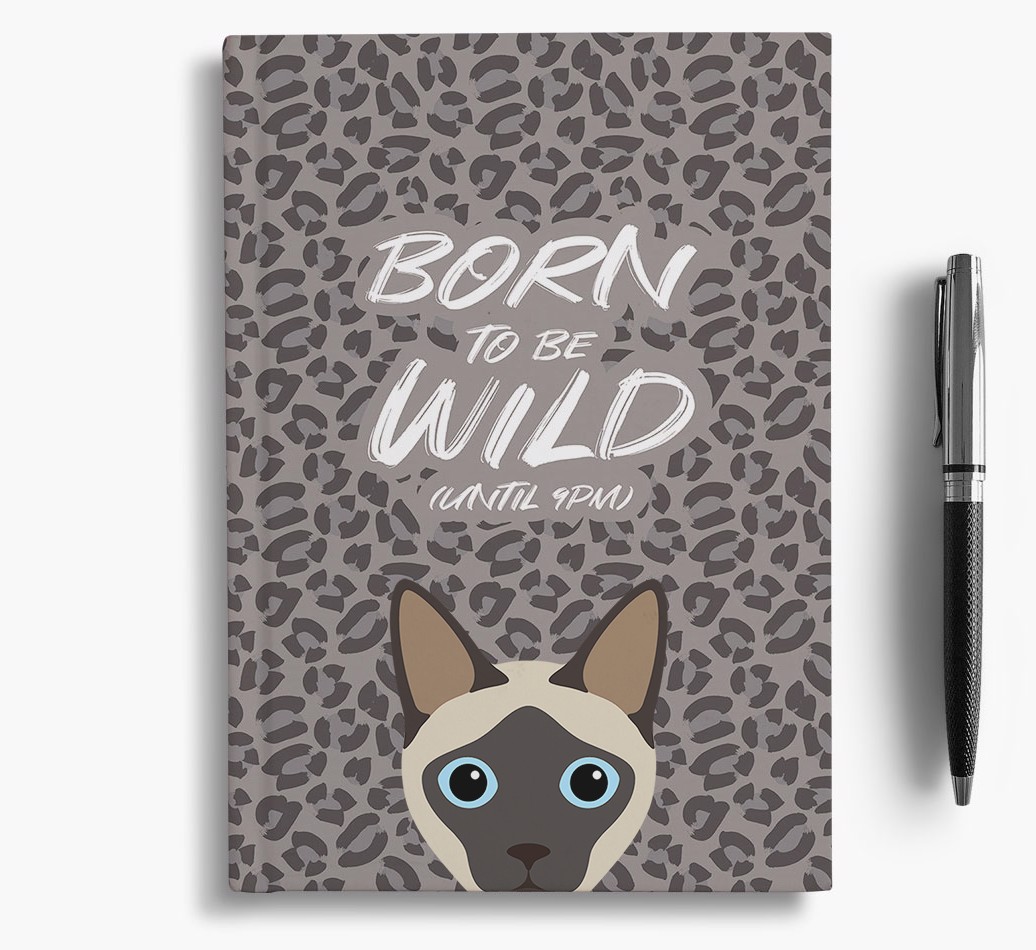 'Born To Be Wild' - Personalised {breedCommonName} Notebook