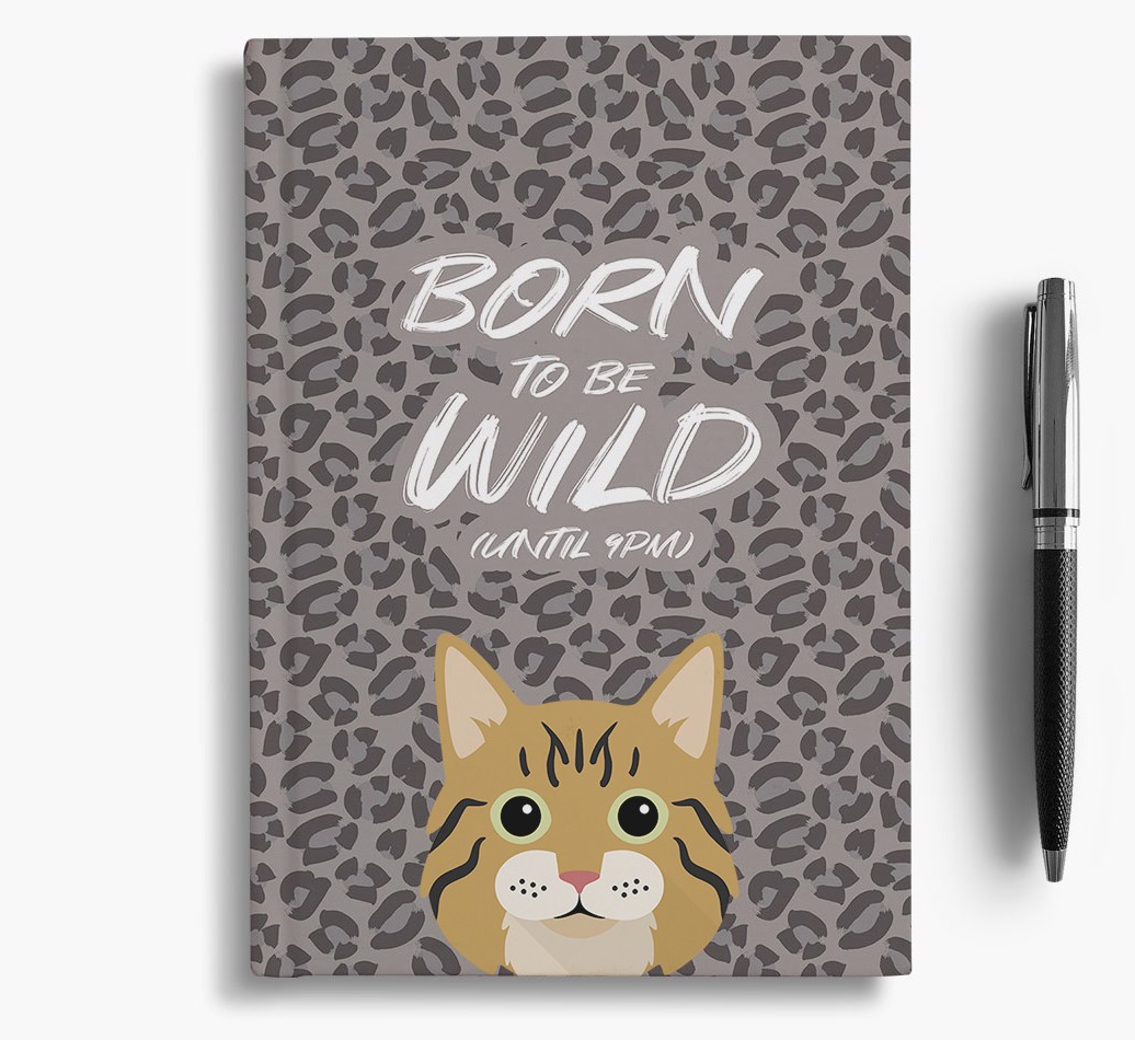 'Born To Be Wild' - Personalised {breedCommonName} Notebook