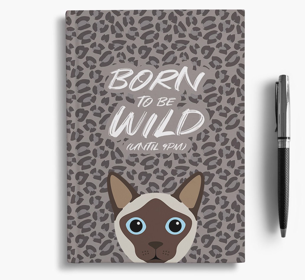 'Born To Be Wild' - Personalised {breedCommonName} Notebook