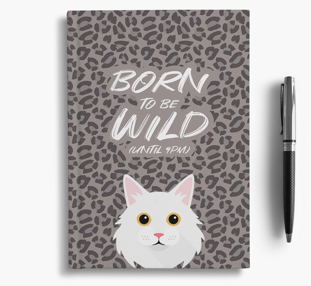 'Born To Be Wild' - Personalised {breedCommonName} Notebook