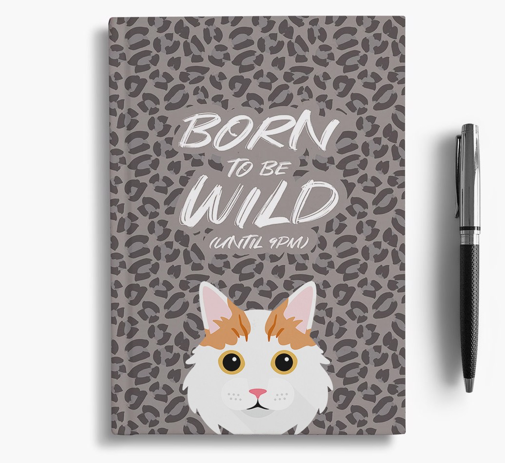'Born To Be Wild' - Personalised {breedCommonName} Notebook