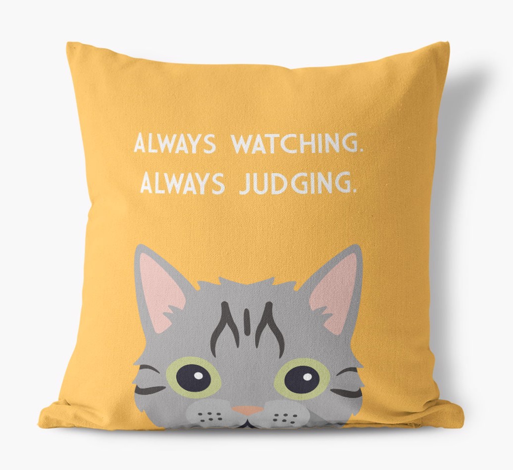 Always Watching: Personalised {breedCommonName} Canvas Cushion