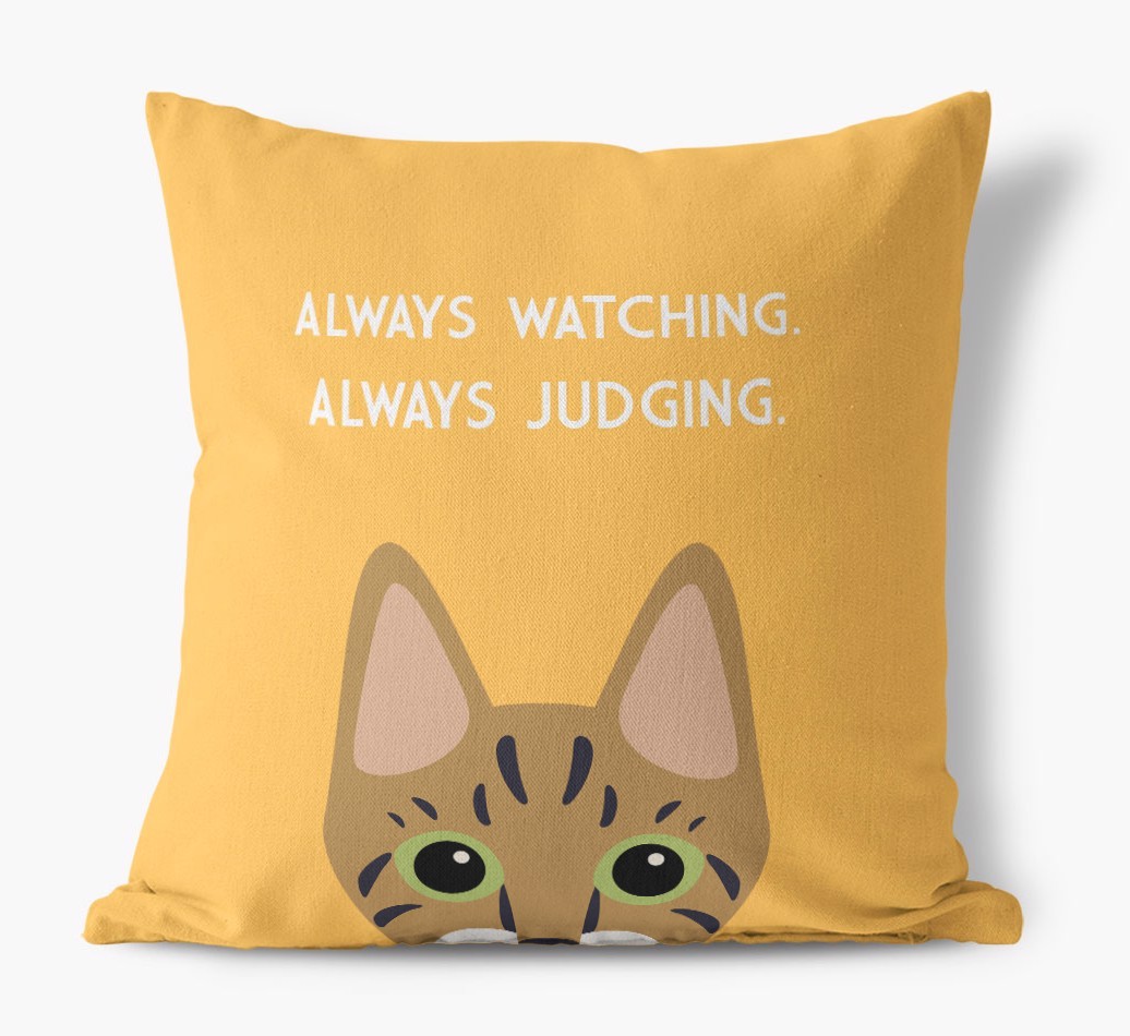 Always Watching: Personalised {breedCommonName} Canvas Cushion