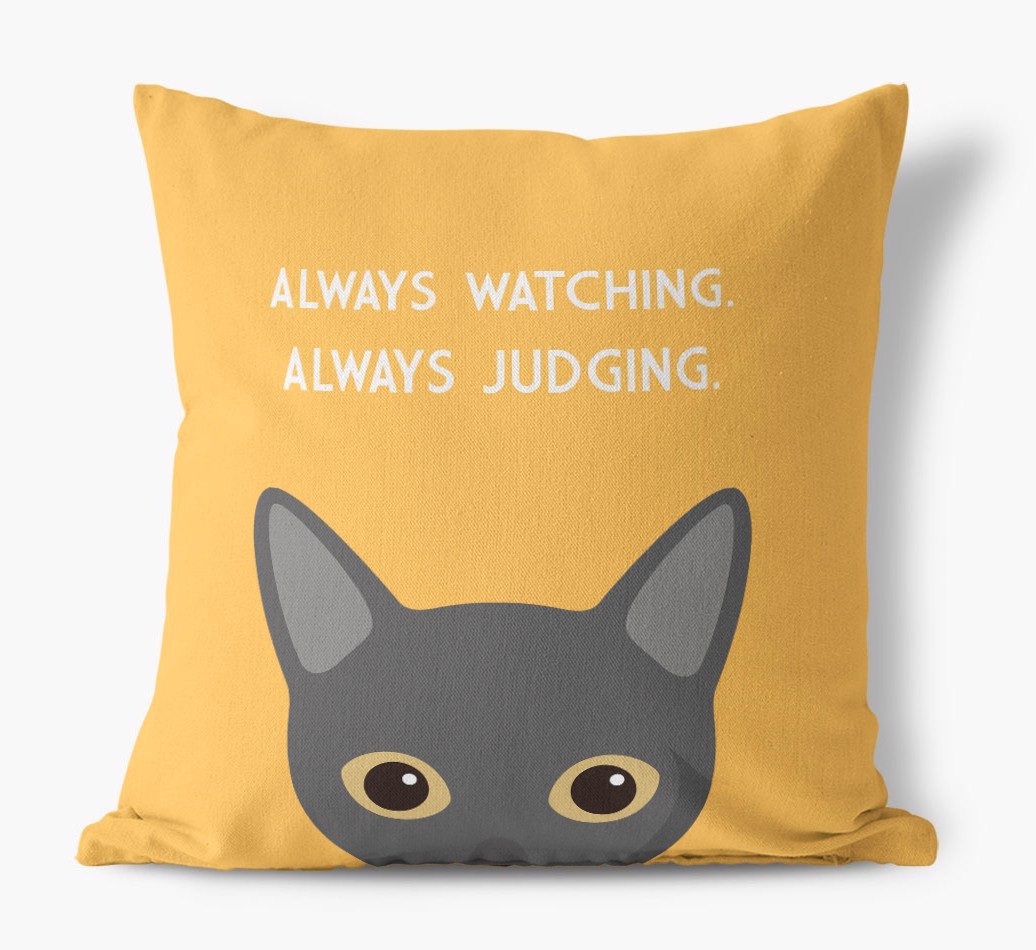 Always Watching: Personalised {breedCommonName} Canvas Cushion