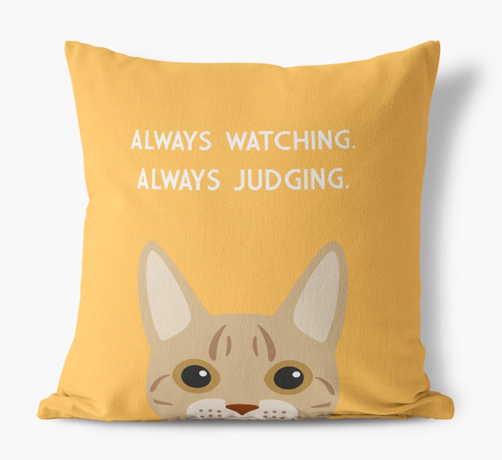 Always Watching: Personalised {breedCommonName} Canvas Cushion