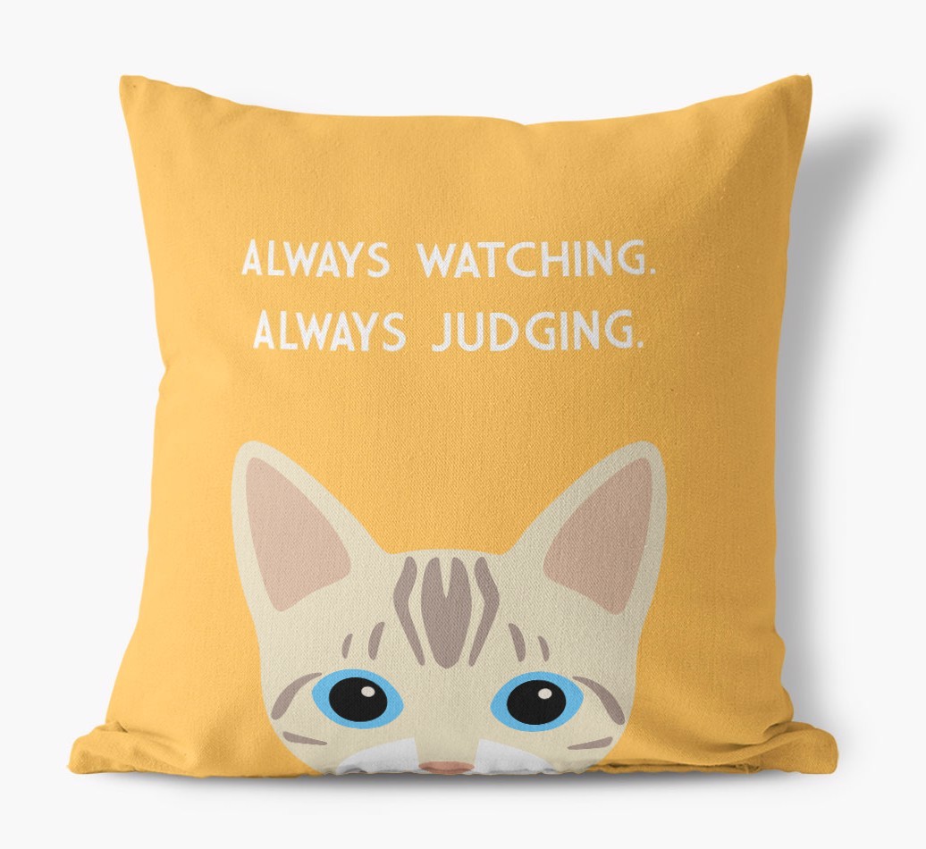 Always Watching: Personalised {breedCommonName} Canvas Cushion