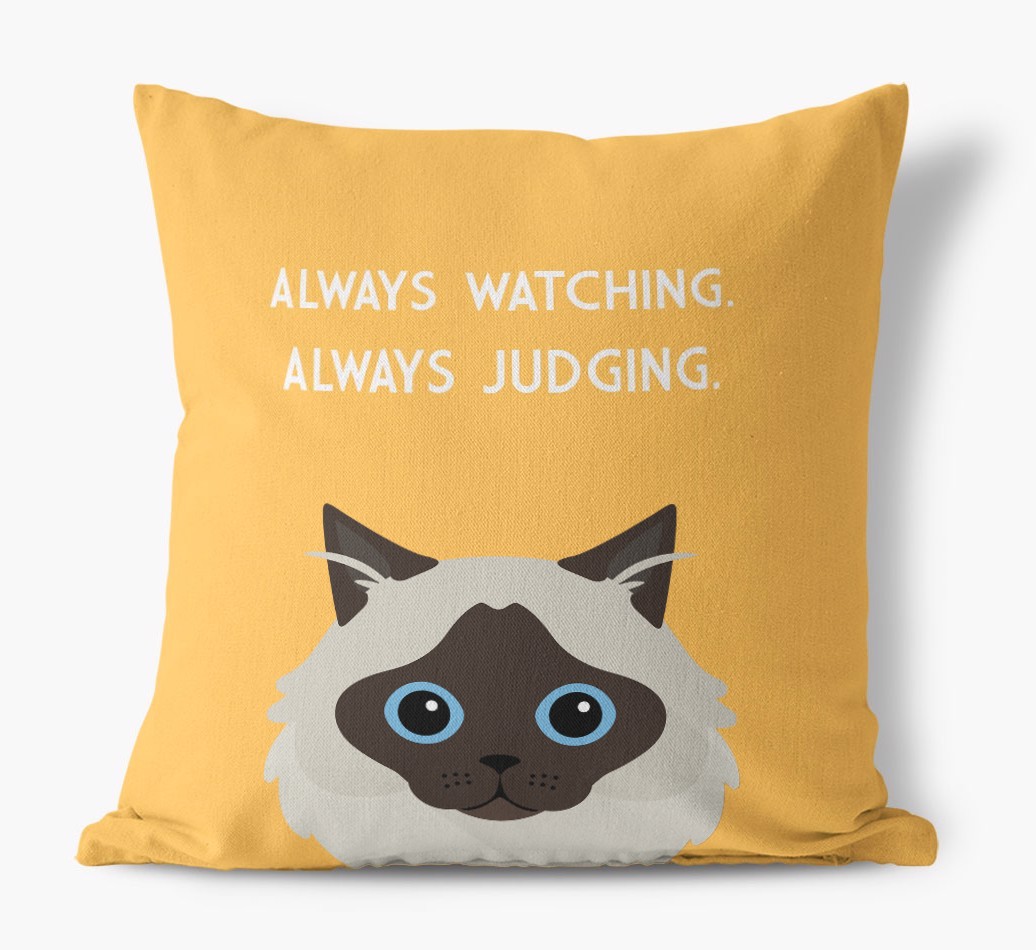 Always Watching: Personalised {breedCommonName} Canvas Cushion