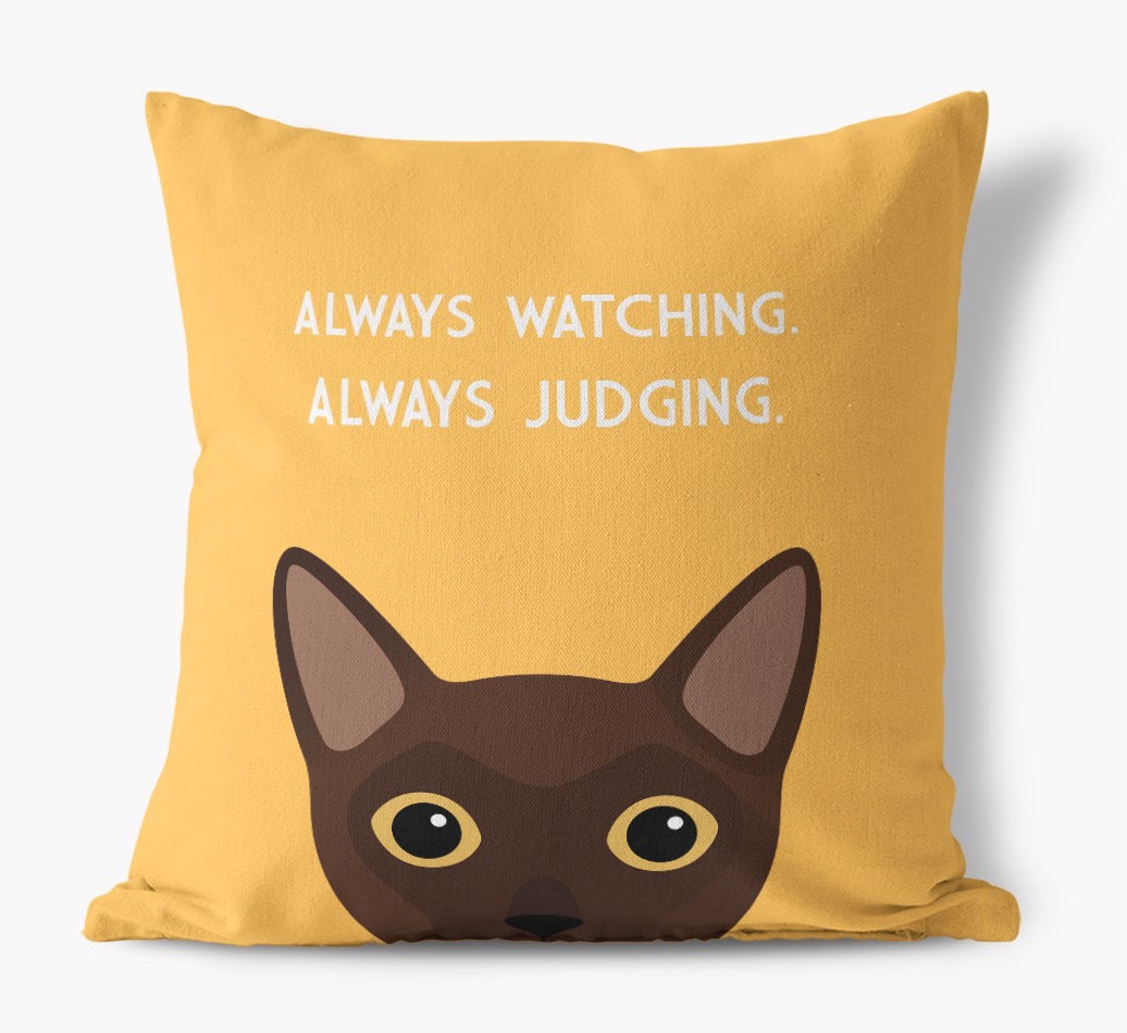 Always Watching: Personalised {breedCommonName} Canvas Cushion