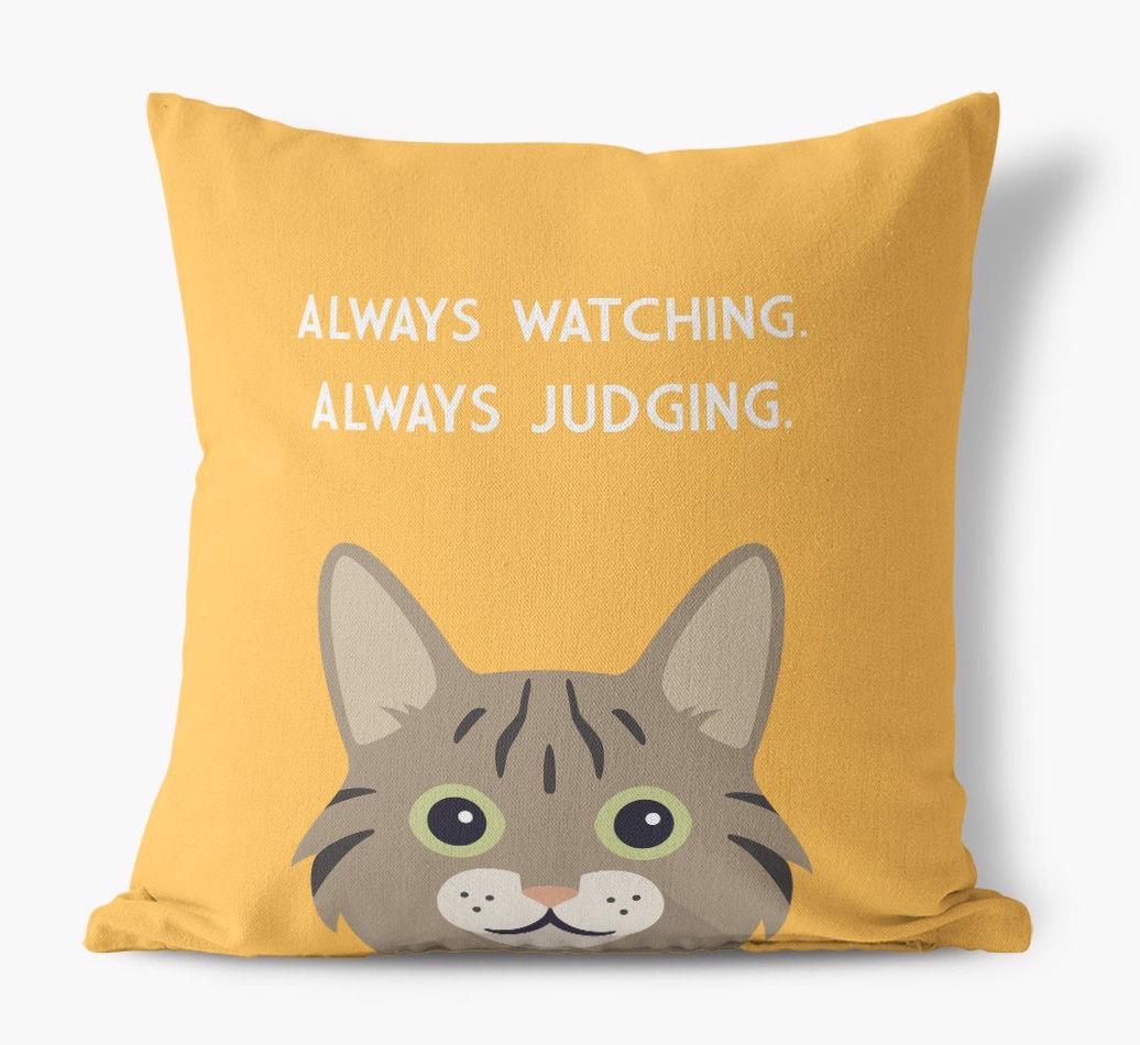 Always Watching: Personalised {breedCommonName} Canvas Cushion