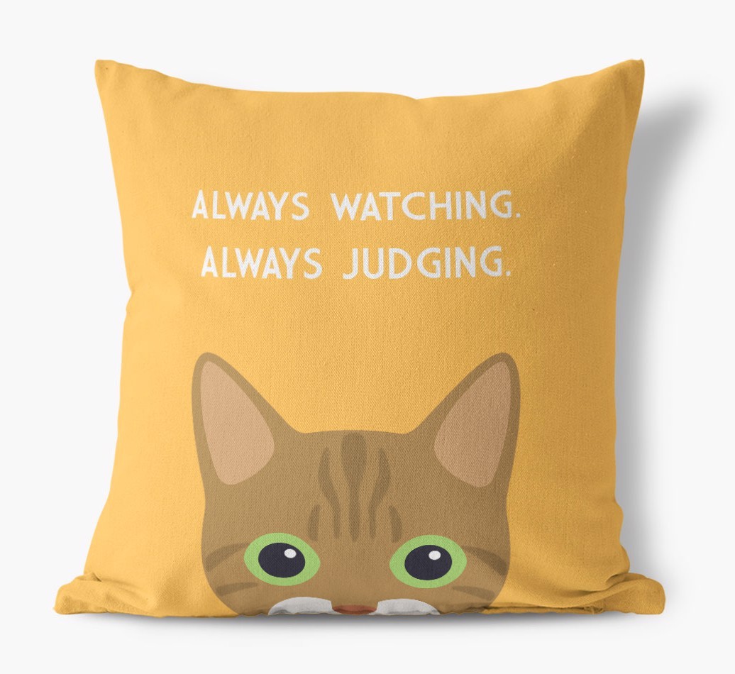 Always Watching: Personalised {breedCommonName} Canvas Cushion